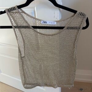 Zara Metallic Gold Women's Tank Top